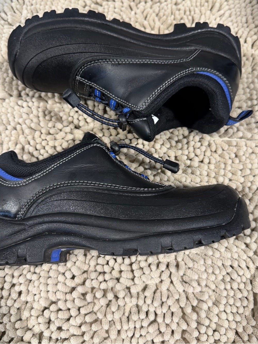 Lands' End Black Winter Rain Clog with Blue Trim